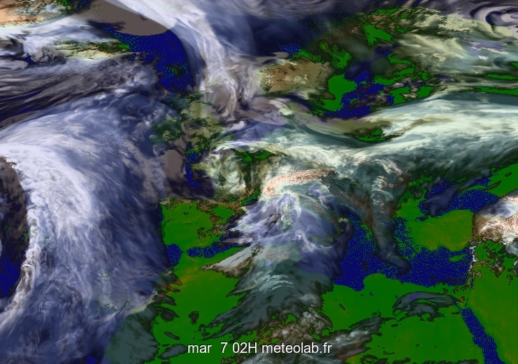 image satellite prévue par le modèle ARPEGE